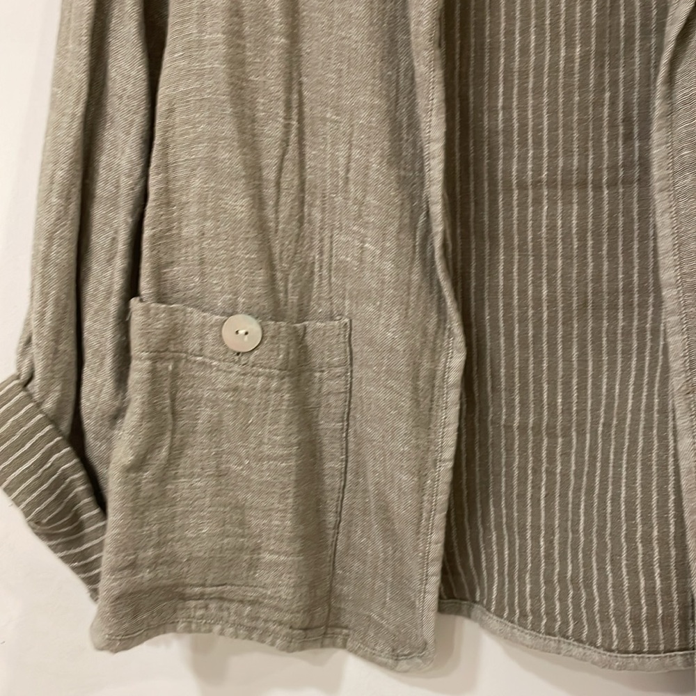 Adrienne Vittadini linen blend unstructured jacket size medium - Picture 2 of 9